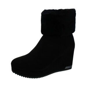 DKNY Womens Nadra  Zipper Faux Fur Booties